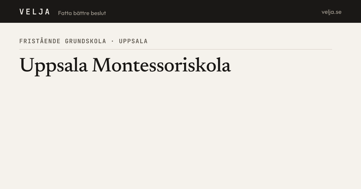 Uppsala Montessoriskola, Uppsala — Meritvärde, nationella prov 2026